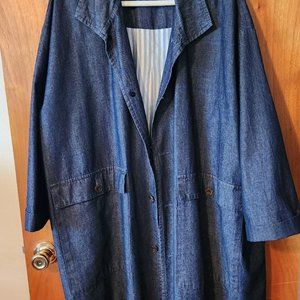 Eskandar Cotton-Linen Denim Jacket Coat